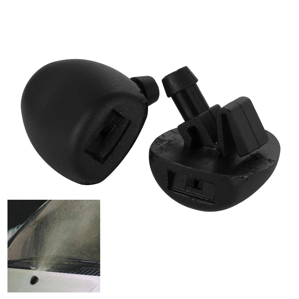 

2PC Car Front Windshield Wiper Plastic Black Water Spray Jet Washer Nozzle For Peugeot 206 207 407 Cleaning Tools Auto Accessory
