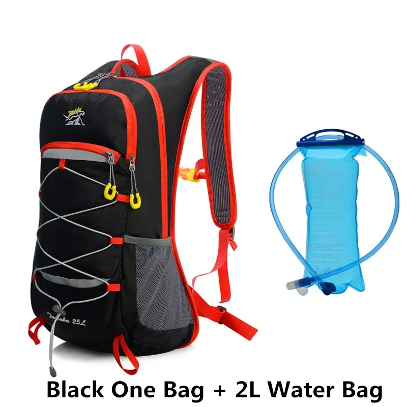 Black 2LWater bag TANLUHU 25L рюкзак для бега и велоспорта, сумка для альпиниста на открытом воздухе, рюкзак для мужчин и женщин для марафона, походный рюкзак, 2L сумка для воды - Цвет: Black 2LWater bag