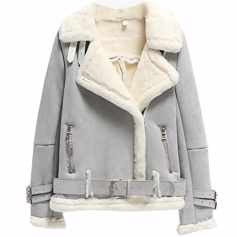 Овечья шерсть Толстая замша зимняя куртка для женщин с отложным воротником короткие куртки Новое поступление chaqueta mujer цена