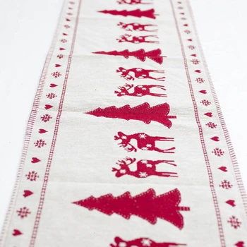 

Deer Snowman Linen Christmas Table Runner Placemat Tablecloth Mat Wedding Xmas New Year Festive Party Banquet Home Decor 62873