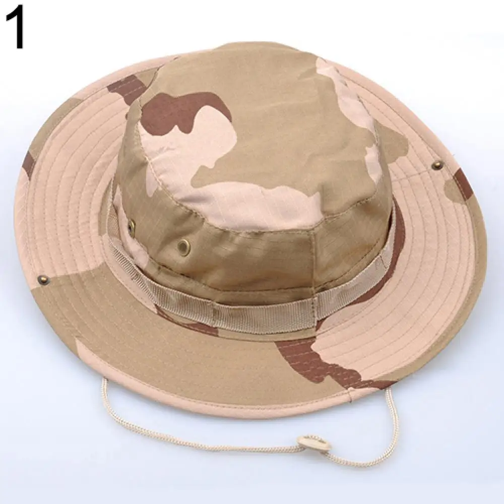 35% descontos quentes! Unisex floresta pesca caminhadas viagem militar sol-prova camo boonie hat cap1