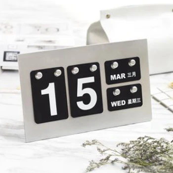 

Wall Mini Silver Day Calendar Planner Organizer Office Beach Wall Block Desk Table Calendars Decorative Sign Family