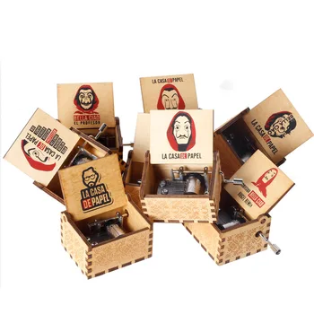

La Casa De Papel bella ciao Music Box Money heist Paper House Musical Hand Crank for Christmas gift Men Music Box large stock