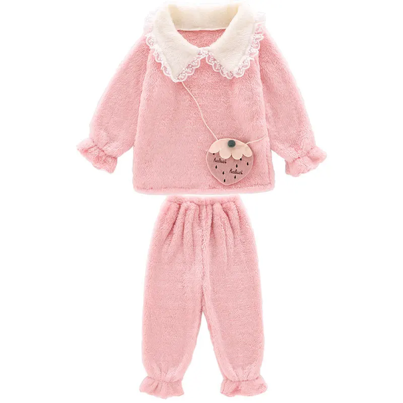 

MudiPanda Free Bag Children'S Flannel Pajamas Set For Teenagers Girls Winter Home Clothes 2020 Warm Thick Pyjamas Kids 5-15 Yrs