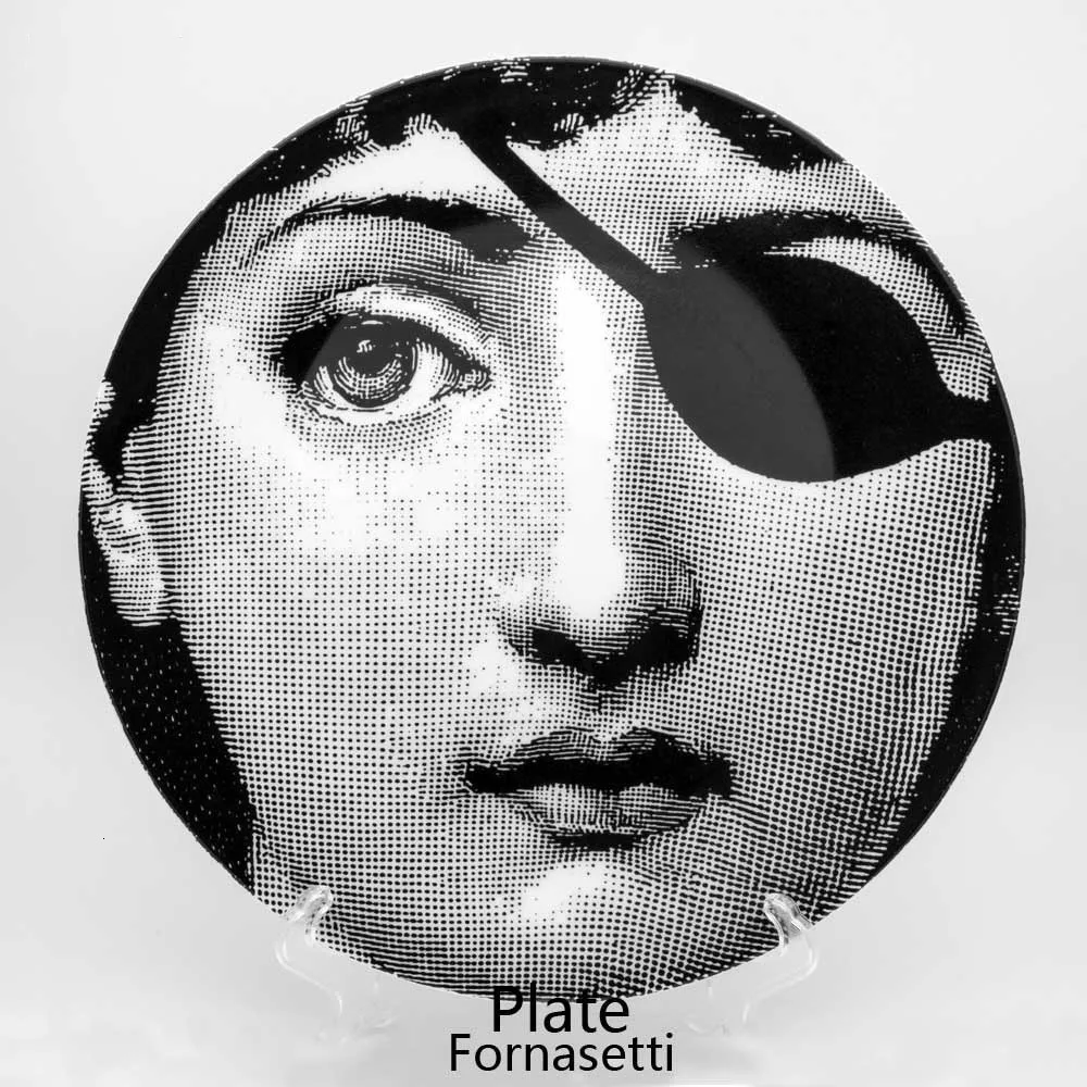 New High Quality Bone China Milan Abstract Design Style Room Decoration Hanging Dishes Wall Plates Piero Fornasetti Plates - Цвет: 20