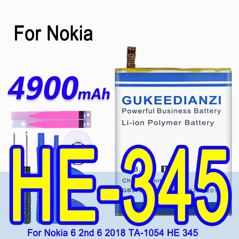 4300mAh HE345 для Nokia 6 2nd 2018 TA-1054 HE 345 мобильный телефон сменный аккумулятор + бесплатный