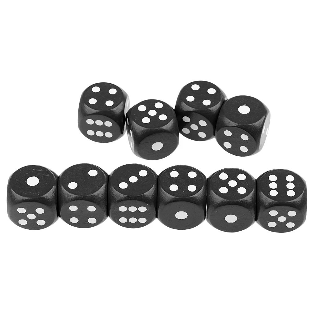 10 pcs 6 Sided Wooden Dice 20mm Size Perfect for Tabletop Wargames Role Playing Games RPGs MTG TRPG Roleplaying Games