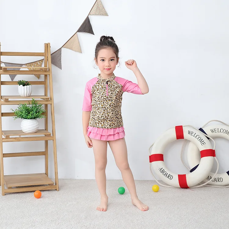 

Girls' Two-piece Swimsuit Long Sleeve bao wen kuan KID'S Swimwear Hot Springs Clothing