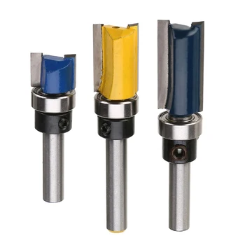 

3Pcs 1/4" Shank Flush Trim Router Bit Wood Pattern Bit Milling Cutter For Woodworking Cutter Engraving Machine Trimming Tools