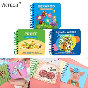 

Animal Pattern Hexapod Fruits DIY Diamond Painting Kid Puzzle Toy Manual Picture Book Diamond Embroidery Handicraft Kids Gift