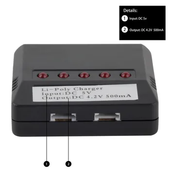 

Professional Portable Size 5 Port USB Li-Poly Charger Over Charge Protective Battery Charger Suitable For Hubsan For Syma