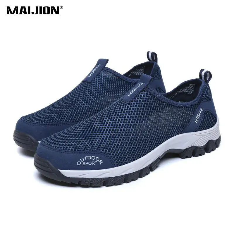 Мужские сетчатые Нескользящие походные дышащие туфли для альпинизма прочные