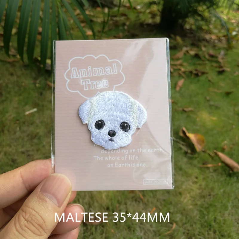 MALTESE 1 рисунок, футболка с героями мультфильмов, свитер, декоративная детская одежда, декоративная вышитая нашивка, Прорезиненная Ткань, прилипающая собака, пальто - Цвет: MALTESE