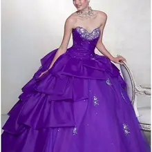 Лидер продаж на заказ аппликация бисером складки Vestido De Debutante Бальные платья Фиолетовый Тюль с курткой бальное платье