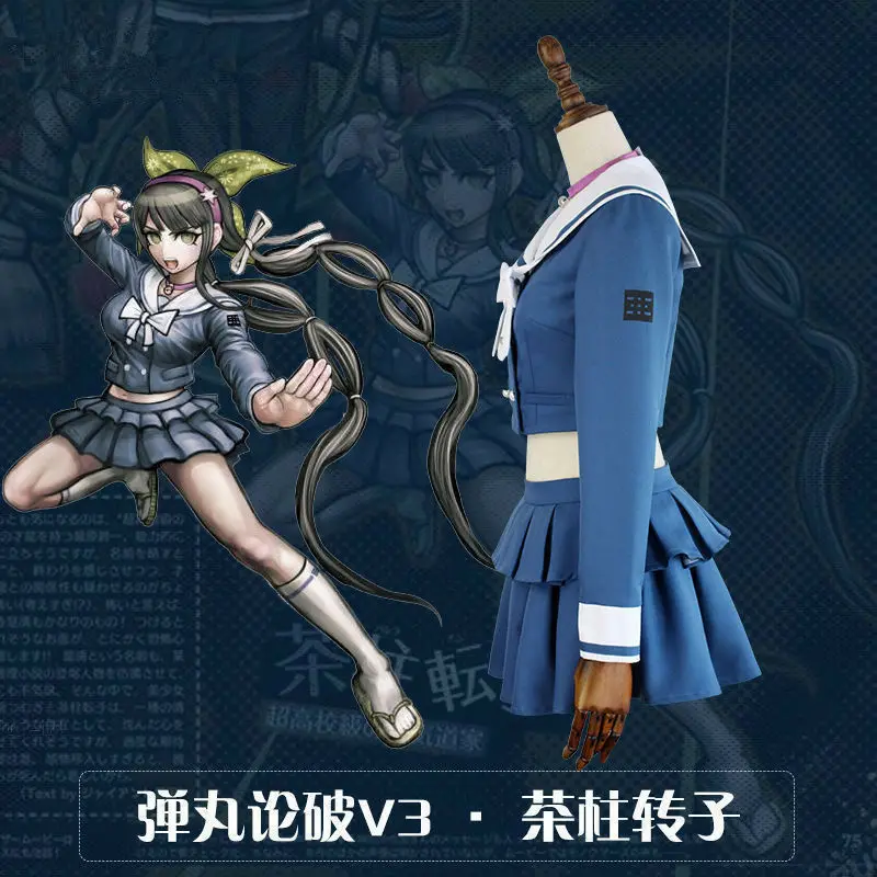 Danganronpa V3 Killing Harmony Chabashira Tenko школьная форма комплект головной убор платье костюм полный набор Косплей Женский костюм реквизит