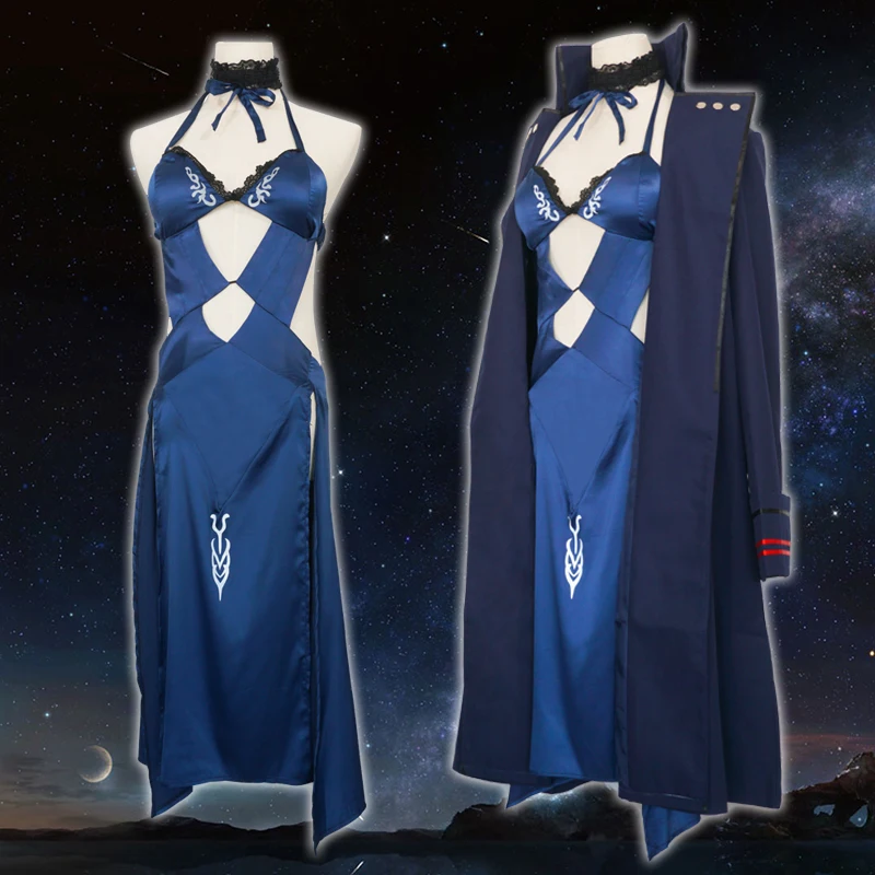 

Anime FGO Fate/stay night Arturia Pendragon Saber Alter Cosplay Costume Dark Blue Uniform Dress Halloween Carnival Party Outfits