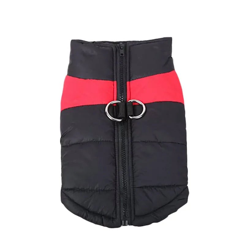 Модная теплая одежда для больших собак, 1 шт., зимний мягкий удобный водонепроницаемый жилет для собак, нейлоновое пальто - Цвет: Красный