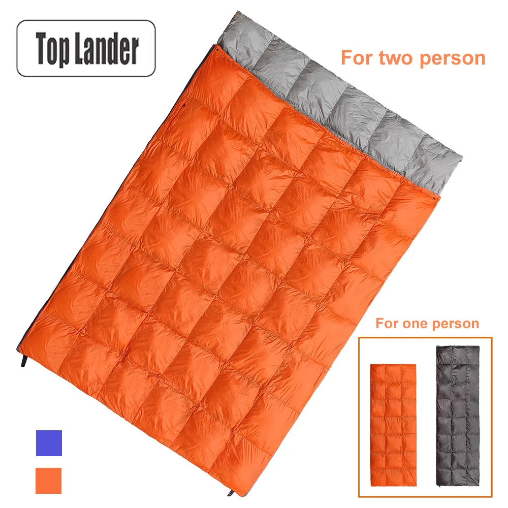 

Outdoor Duck Down Sleeping Bag Waterproof Ultralight Spliceable Envelope Winter Autumn Spring Camping Hiking Underquilt Warm