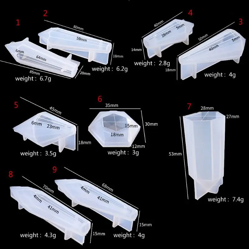 

Resin Stone Pendulum Crystal Column Pendant Silicone UV Resin Mold Jewelry Tools B95F