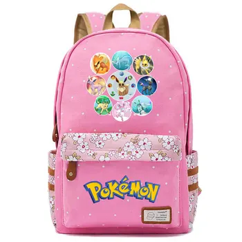 

Anime Game Eevee Evolve Flareon Jolteon Flower Dot Boy Girl School Bag Women Bagpack Teenagers Schoolbags Canvas 2020 Backpack