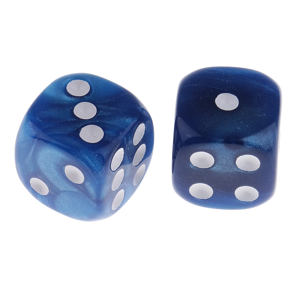 20pcs/Pack Pearlized Opaque 6 Sided Dice Role Play Game Accessory Pink+Blue