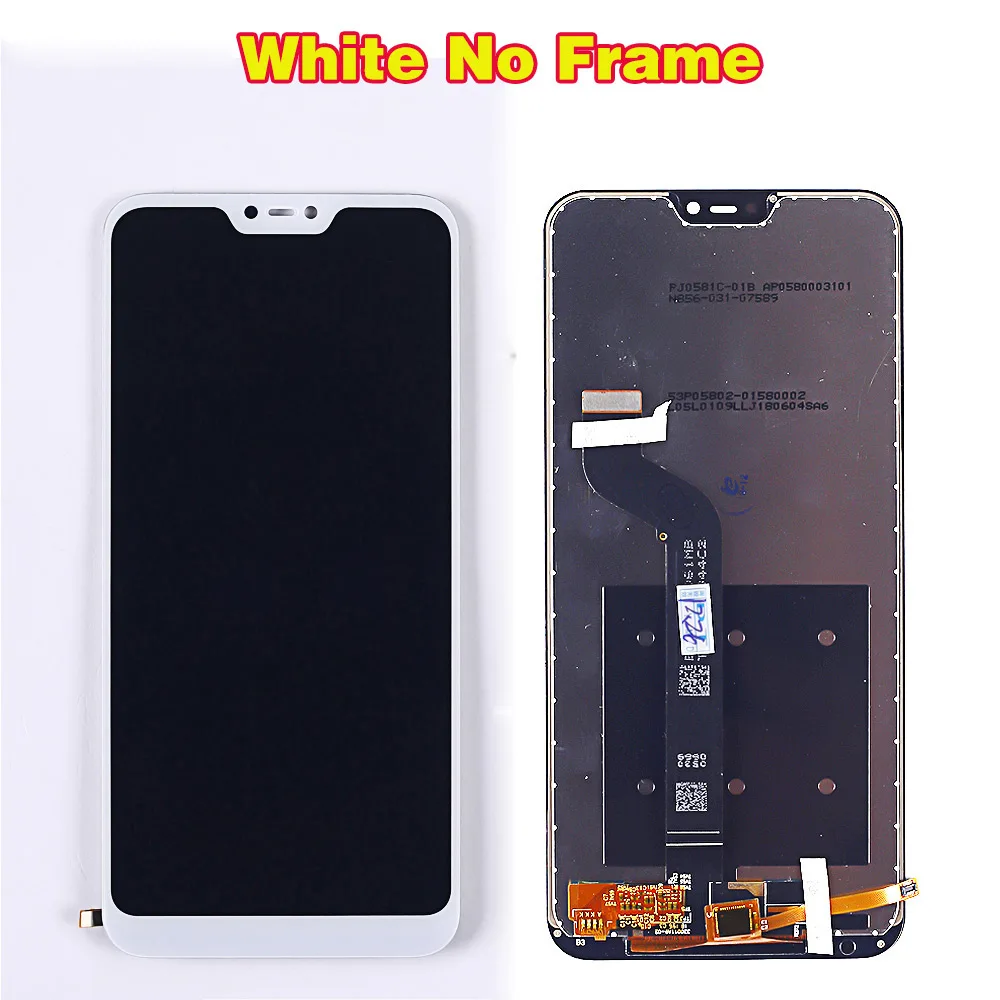 По сделке команда 5,84 дюймов ЖК-дисплей для Xiaomi mi A2 Lite кодирующий преобразователь сенсорного экрана в сборе для Xiao mi Red mi 6 Pro рамка 10 мультитач - Цвет: White  without Frame
