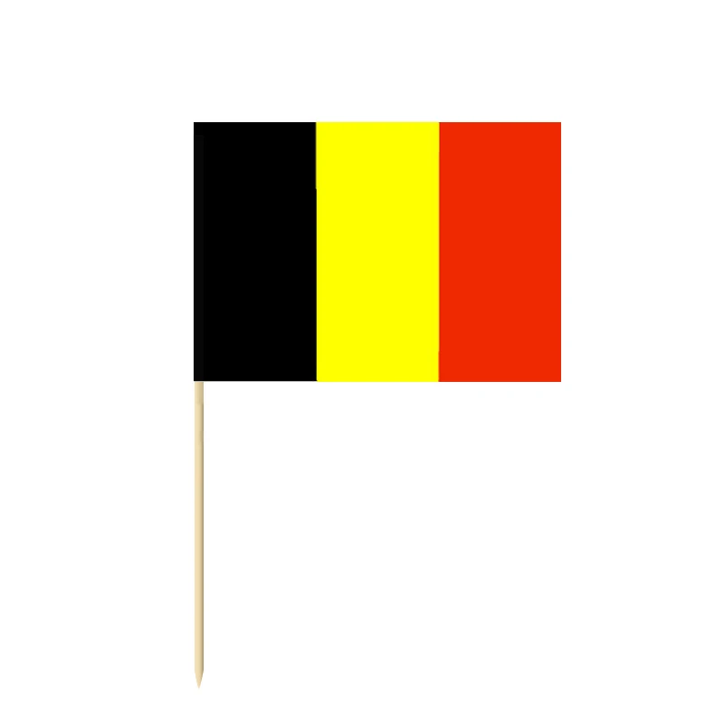 50 шт. национальные флаги выбирает разные страны искусство зубочистки палочки для вечеринок Кекс/Торт/пирог/фрукты/мороженое Топпер украшения - Цвет: Belgium 50pcs