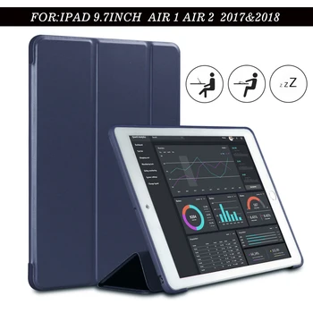

Case for New iPad 9.7 inch 2017 2018 Air2 Air1 Release, ZVRUA Soft silicone bottom+PU Leather Smart Cover Auto Sleep