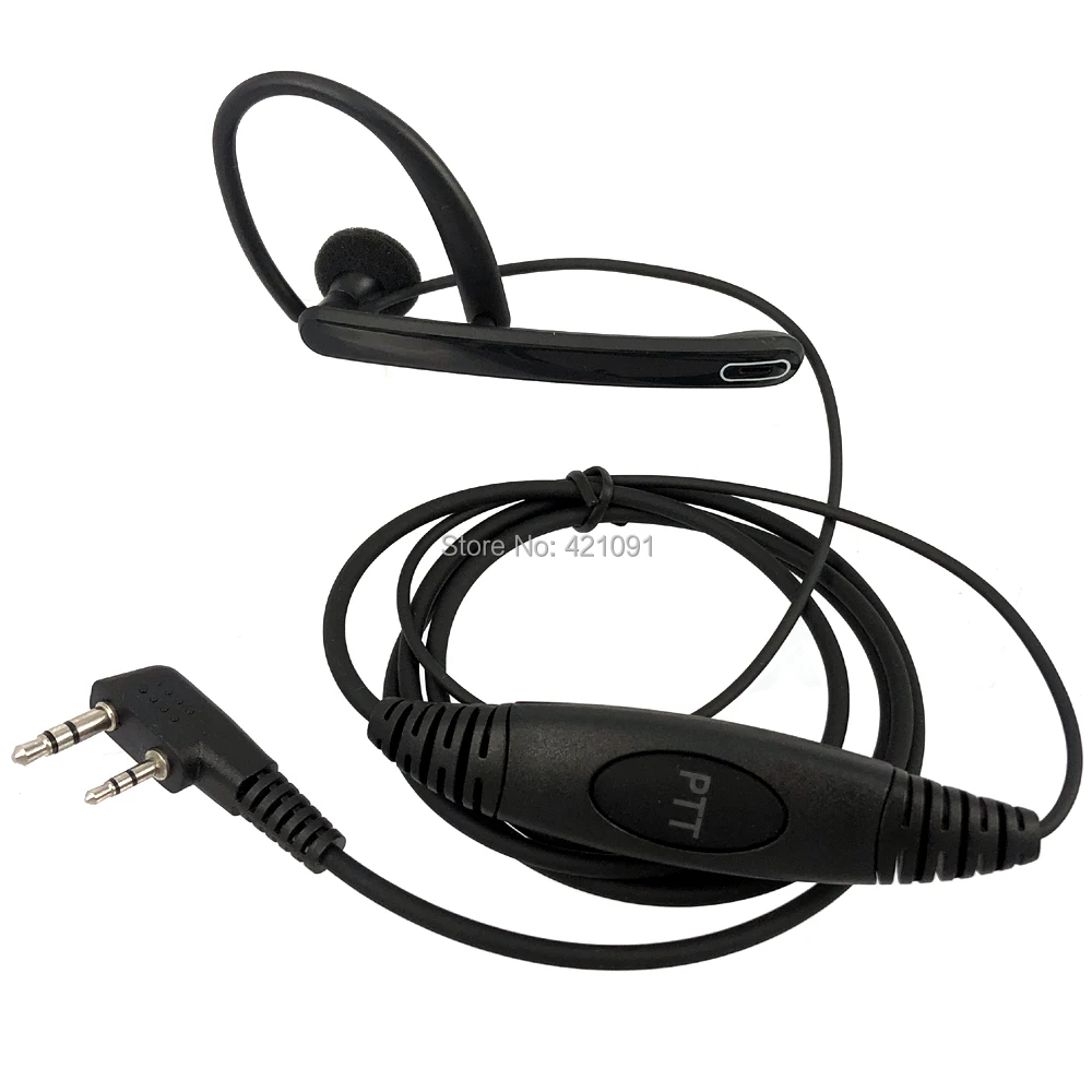Радиотелефон с гарнитурой PTT Mic уха Бар Динамик для Baofeng UV-5r BF-888s UV-82 UV-8D GT-3 Walklie рации двухстороннее радио 2 контактный разъем для наушников