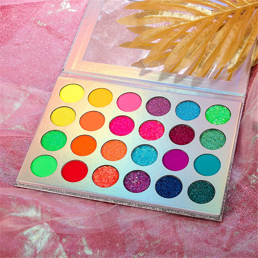 24 Color Makeup Fluorescent Neon Pigment Eye Shadow Makeup Palette Glow In Dark Eye Shadow Glitter Eyeshadow Cosmetics#4