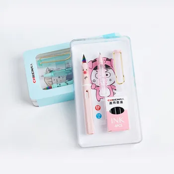 

Luxury Quality Kawaii Cartoon Fountain Pen Color set EF pretty Pen School Office Stationery Supplies ink Pens for writing