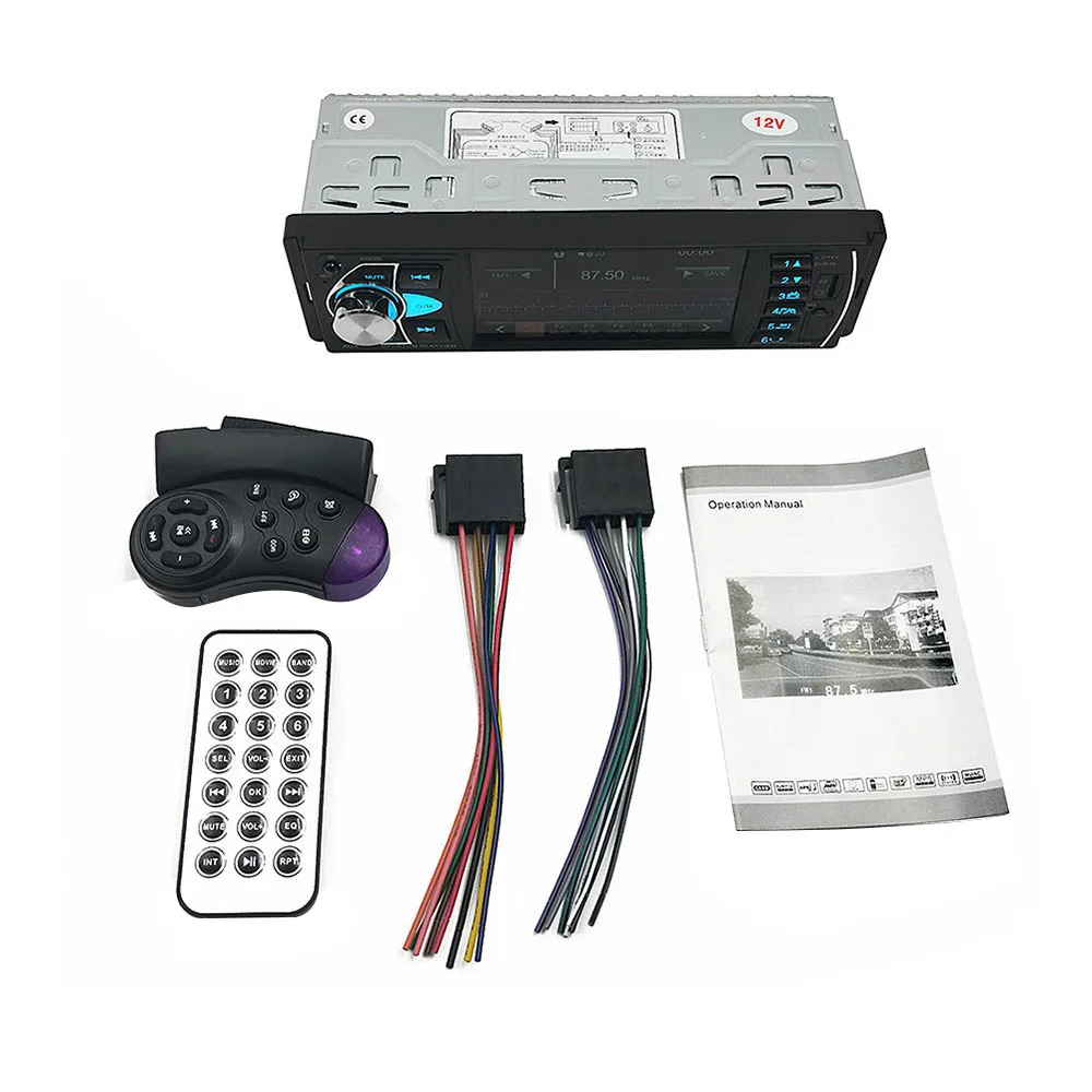 4.1 inch Bluetooth Car Radio 1 Din Audio Touch Screen Auto Radio Car Stereo Auto MP5 Player 12V USB Remote Control Camera - Цвет: Красный