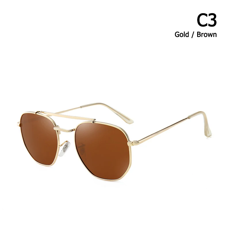 JackJad классические Vinatge 3648 MARSHAL стиль поляризованные солнцезащитные очки для мужчин полигон металлический бренд дизайн солнцезащитные очки Oculos De Sol - Цвет линз: C3 Gold Brown