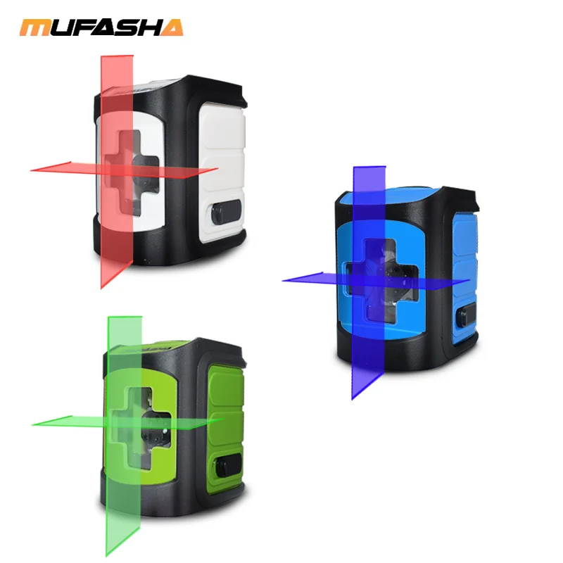 

MUFASHA Mini 2 Lines Laser Level Red Beam or Green Beam Self-Leveling Laser Level in Box