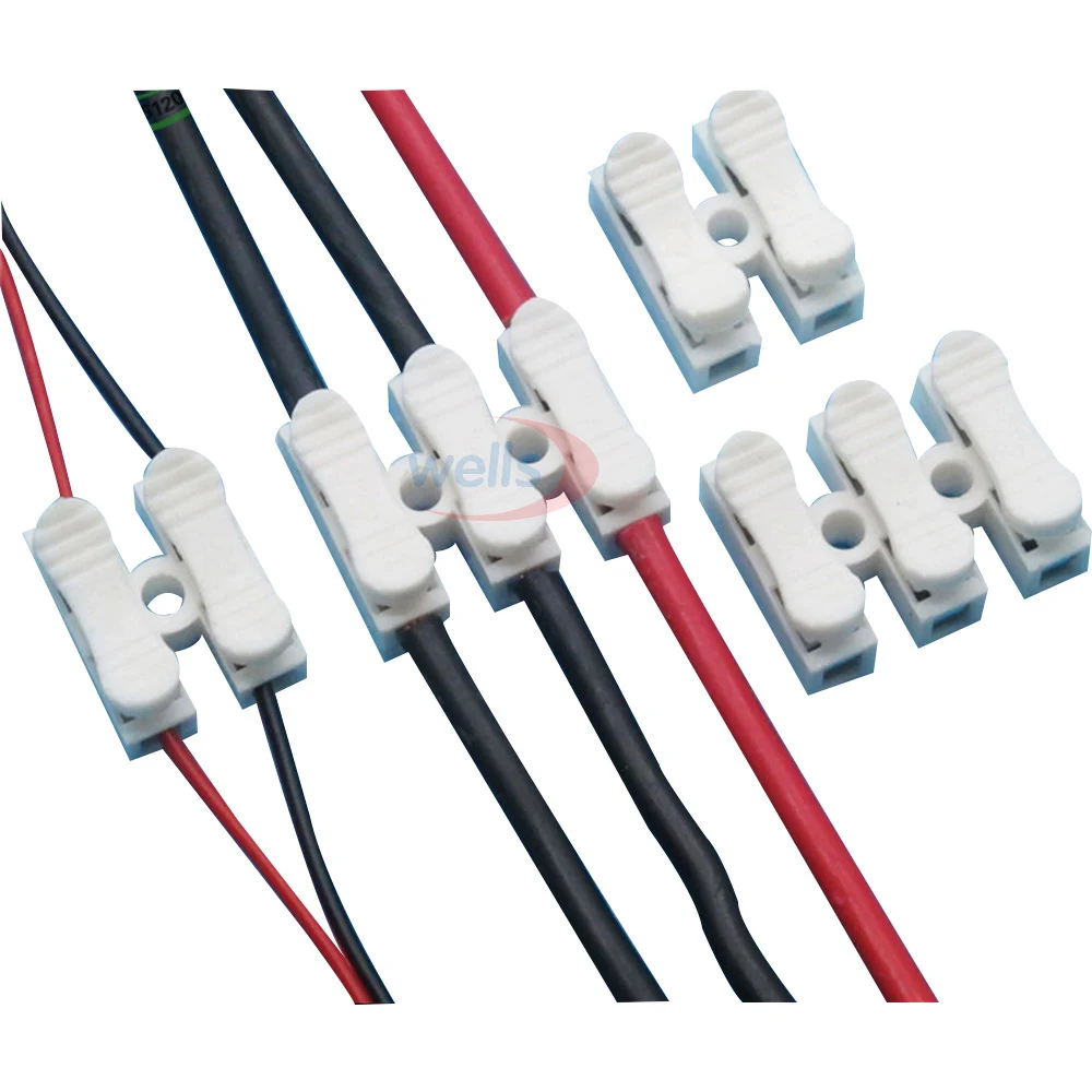

5-100pcs 2pin/3pin Spring with no welding no screws Quick Connector wire cable clamp Terminal Block 2/3 Way for led strip