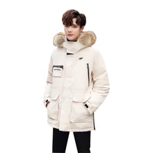 Новинка, мужское повседневное Брендовое пальто средней длины, мужской пуховик с капюшоном, Толстая теплая верхняя одежда, повседневные мужские парки erkek montlar M-4XL