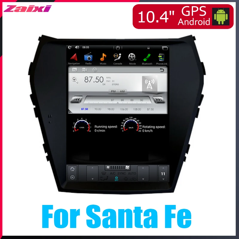 Для Hyundai ix45 Santa Fe 2012 2013 2014 20152016 большой экран Tesla вертикальный Android автомобильный ПК