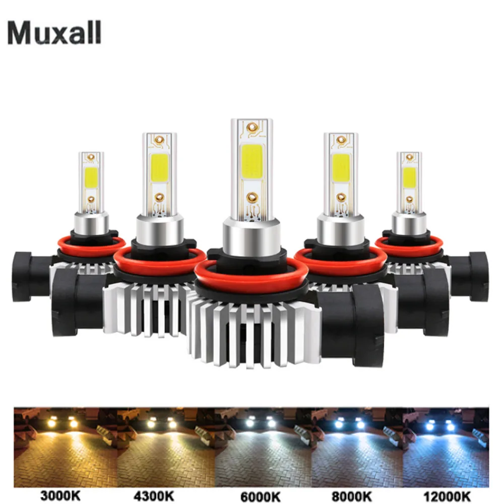 Muxall H4 светодиодный H7 H11 H8 HB4 9006 9005 HB3 Автомобильная фара лампа 80 Вт 1000LM 6000K 8000K