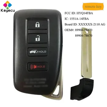 

KEYECU Smart Remote Car Key With 4 Button - FOB for Lexus SUV LX570 NX200T NX300 NX300H 89904-78470 89904-78670 FCC ID: HYQ14FBA