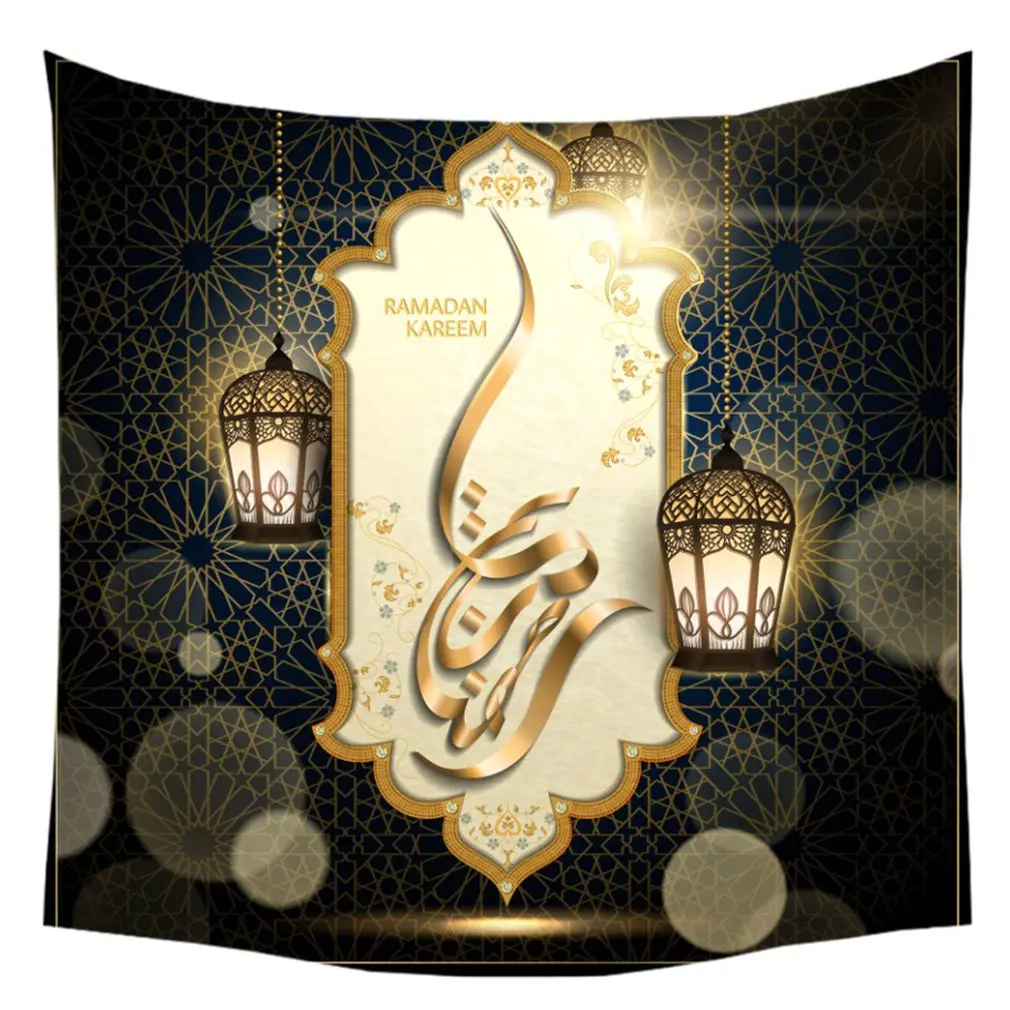 Для мусульманского праздника Рамадан украшения гобелен Халяль Eid Mubarak украшения дома Фон цифровой печати подвесная ткань