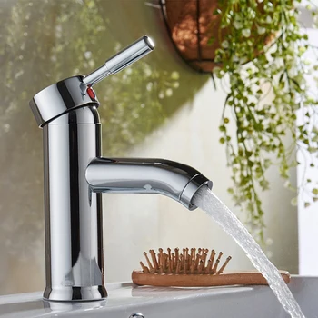 

Bathroom 304 Stainless Steel Brushed Basin Faucet Hot Cold Water Sink Mixer Tap