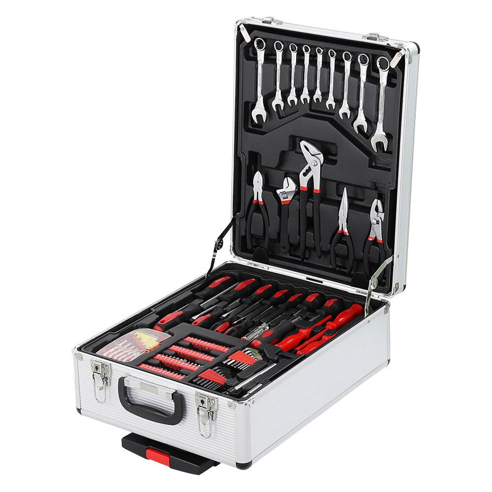 US $134.26 799pcs Aluminum Trolley Case Tool Set Multifunctional Home Tool Kits Tool Storage Box Set Toolbox Professional Repair Tool