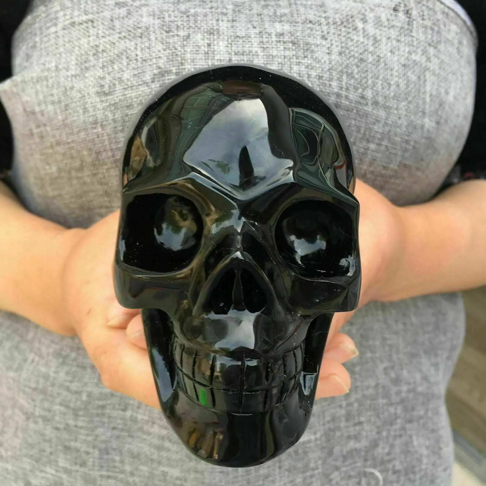 950-1050g Obsidian bone figurines, natural stone mineral sculpted realistic figurines heal home Decorative art collection 4