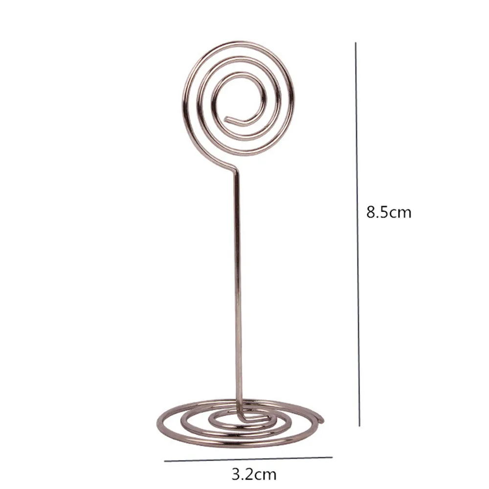 10pcs Heart Star Round Table Number Name Place Cards Holders Stands Menu Clips