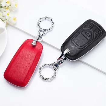 

Hot Car Accessories Leather Car Key Case For Audi Key cover Q3Q5 Sline A3 A5 A6 C5 A4 B6 B7 B8 TT 80 S6 C6 Shell Fob For Car Key