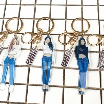 

KPOP BLACKPINK LISA ROSE JENNIE JISOO Acrylic Keychain Humanoid Keyring Key Holder Bag Pendant Fashion Charm Pendant Fans Gifts