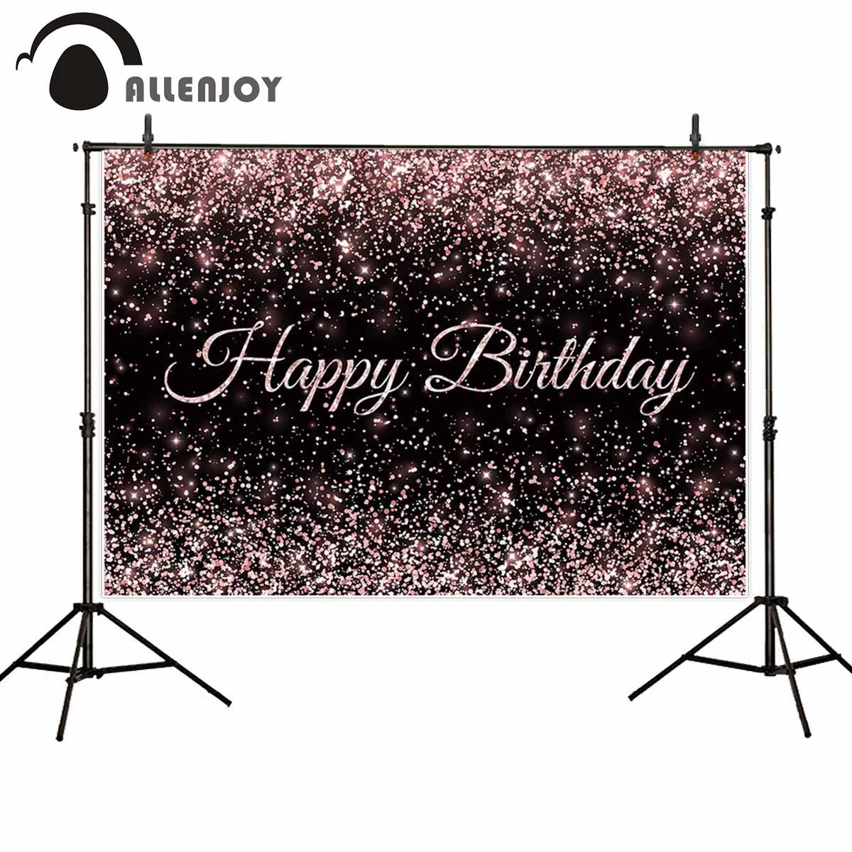 

Allenjoy birthday backdrop sands glitter bokeh black violet golden portrait wedding baby bride Valentine background photophone