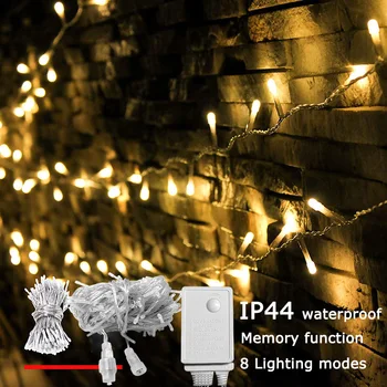 

10M 100 LEDs String Light Outdoor Christmas Lights Memory Function Fairy Light IP44 Waterproof EU/AU/UK Plug AC 220V