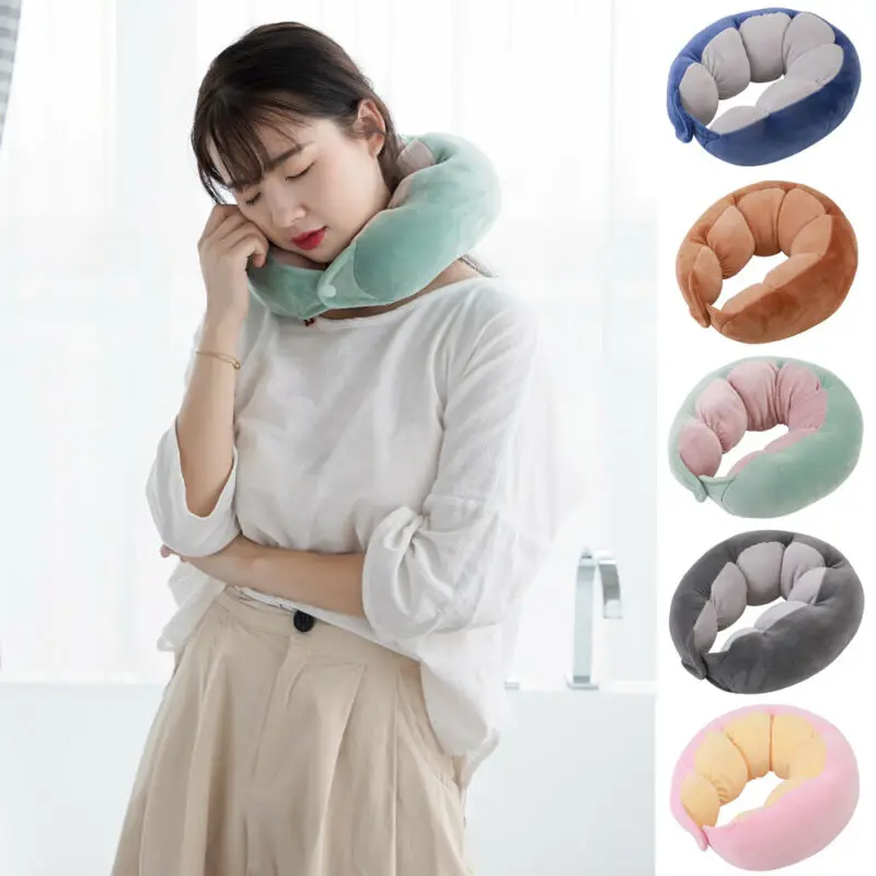 

2019 Travel Pillow Memory Foam U shaped Neck Support Head Rest Airplane Soft Cushion