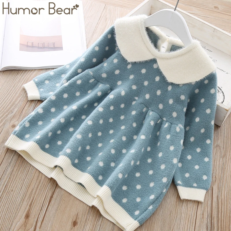 Humor Bear/детская одежда новая Осеннее платье для девочек платье принцессы для маленьких девочек с изображением животных Трикотажная